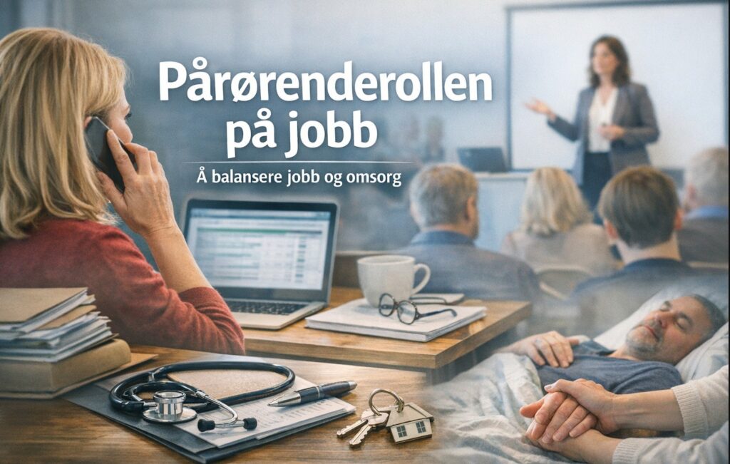Illustrasjonsbilde - holder foredrag, pleier familie, er i telefonen
