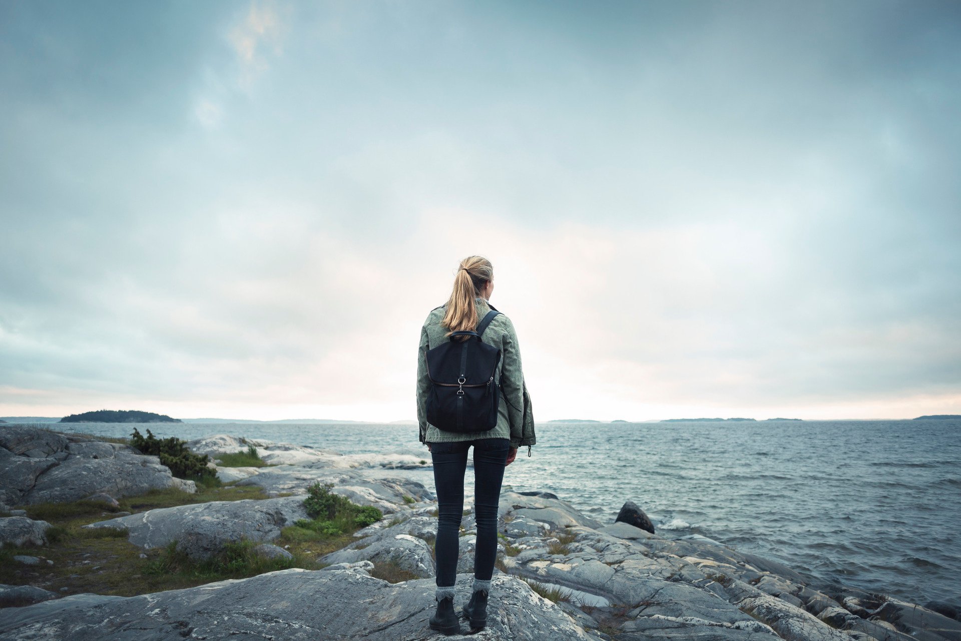 Woman looking out over the sea