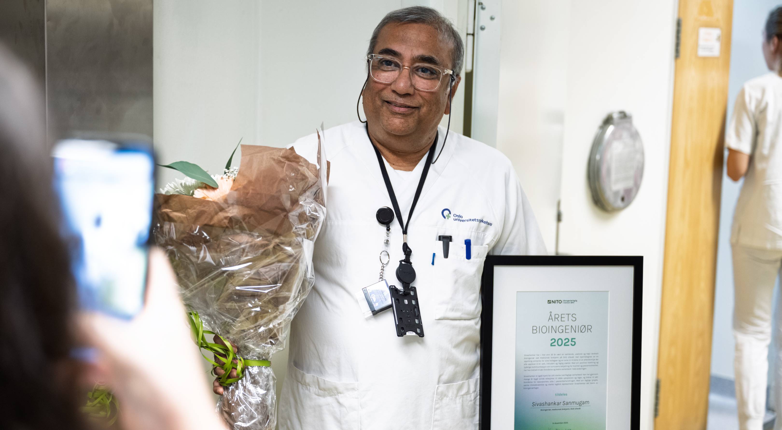 Photo of the winner of the Biomedical Laboratory Engineer of the Year 2025 award, Sivashankar Sanmugam.