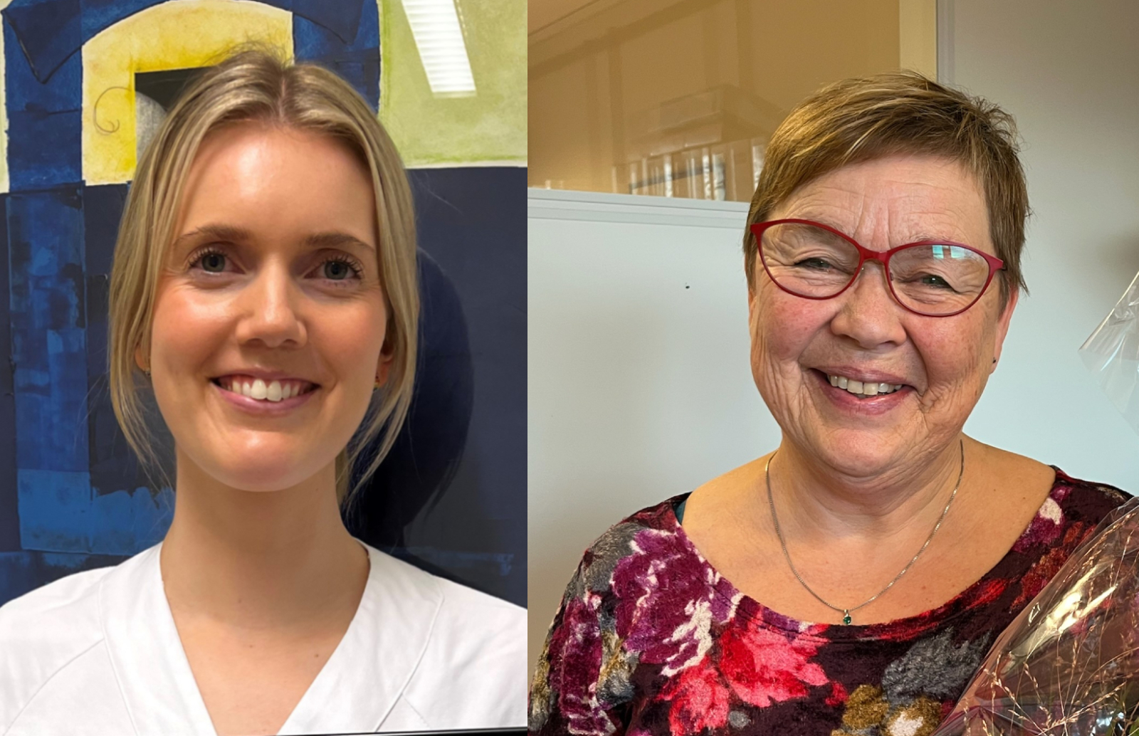 Portrait photos of the Biomedical Laboratory Technicians of the Year 2024, Ingvild Eide and Brit Viddal.