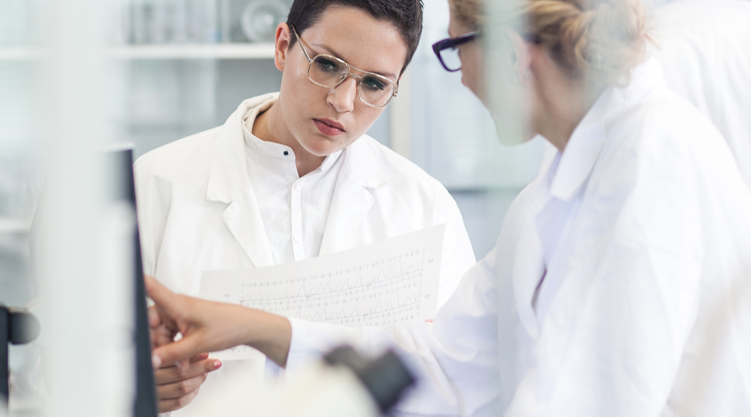 Two female scientists in a laboratory