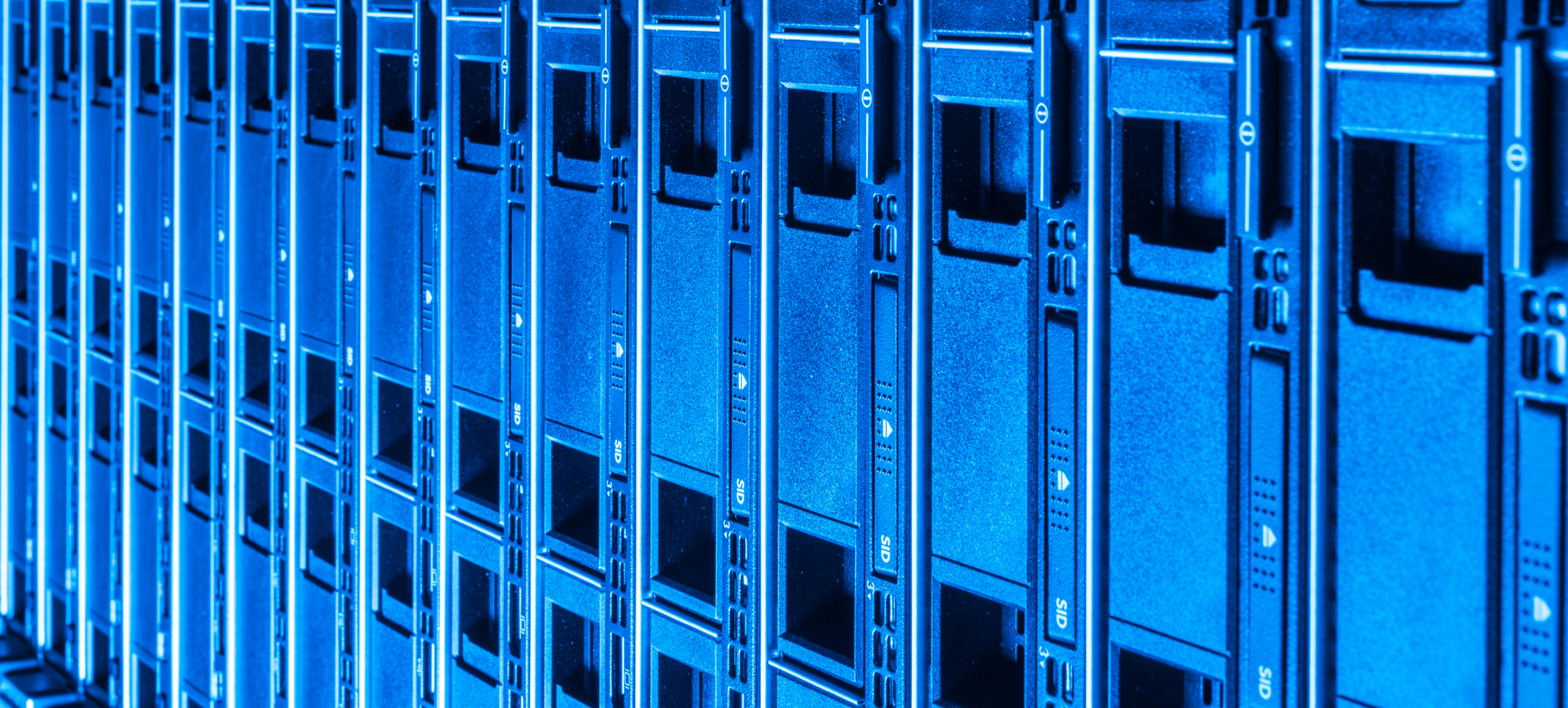 Illustration of hardware in a data center room