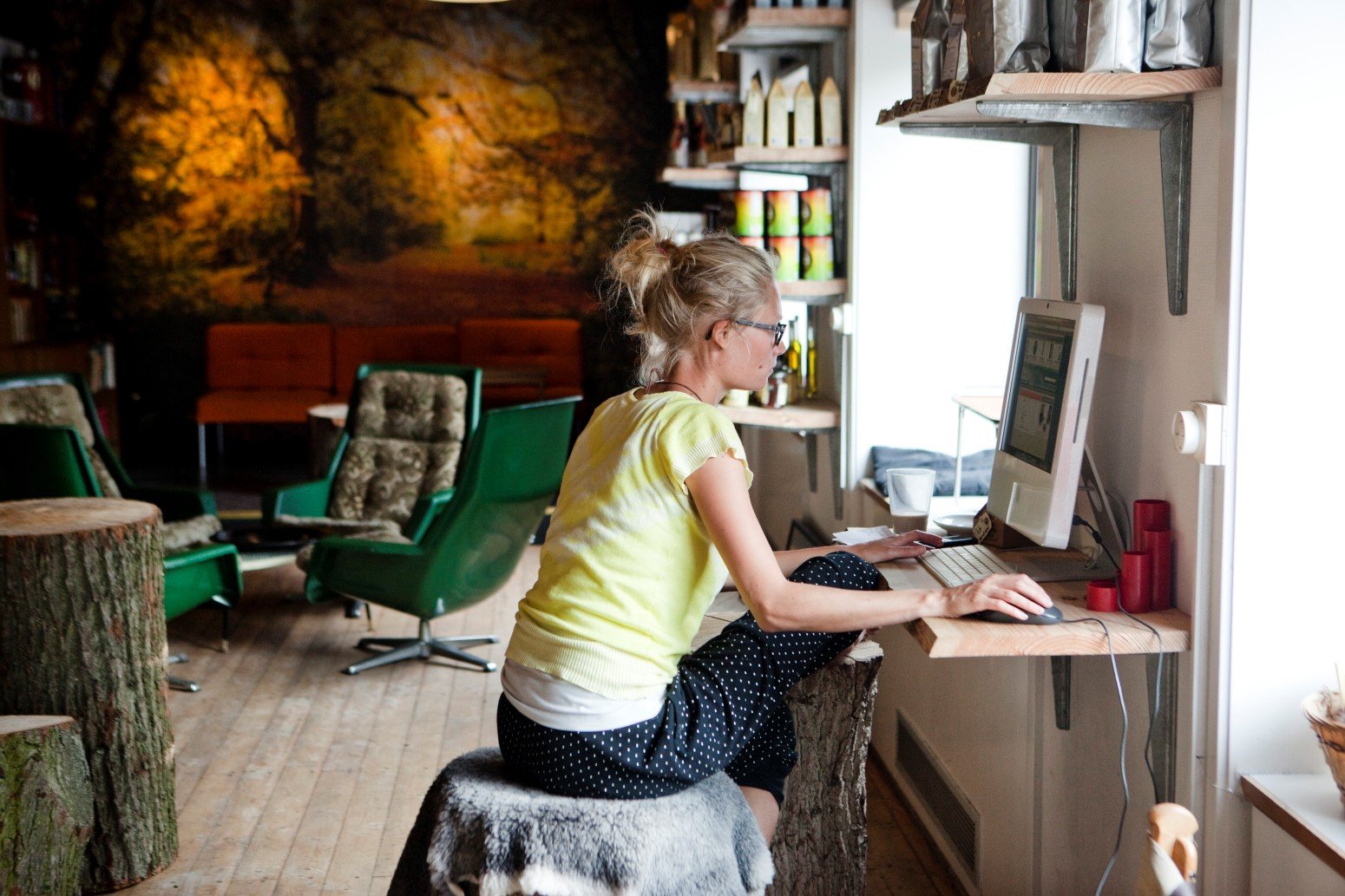 Girl working on a computer