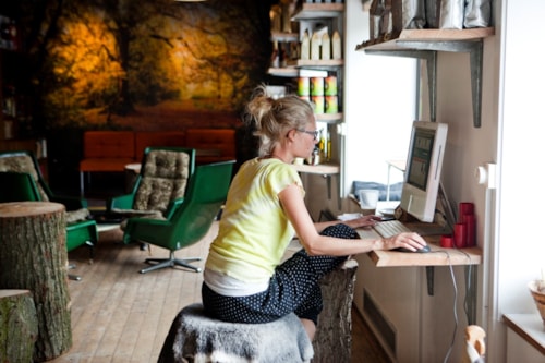 Girl working on a computer